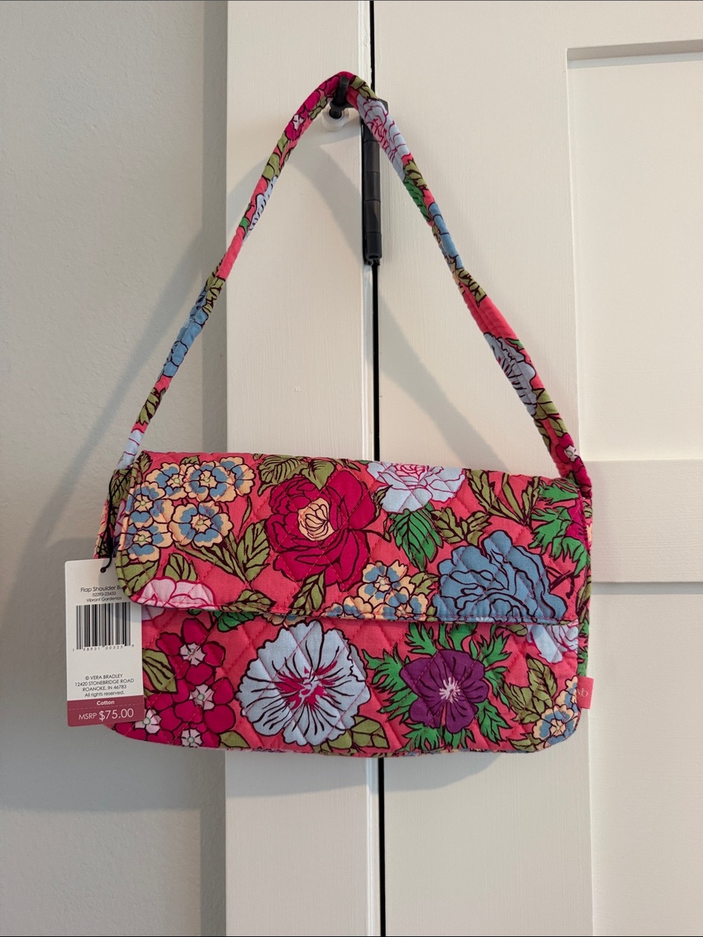 Vera Bradley Hot Pink Floral Quilted Shoulder Bag